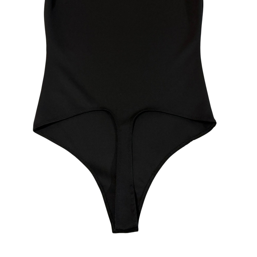 Good American Compression Crew Neck Bodysuit Black 1 Thong Short Sleeve GB0365 - Picture 12 of 13